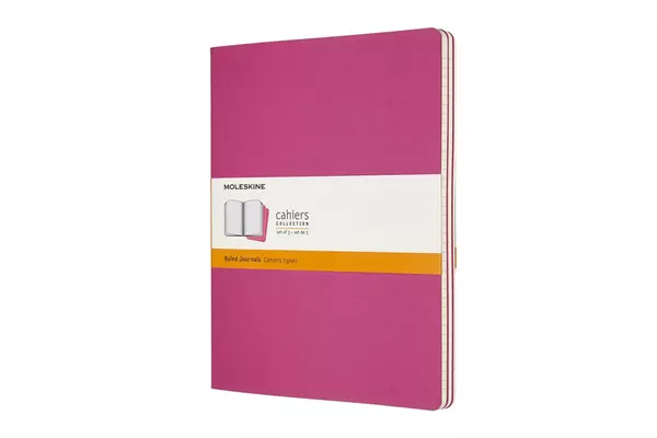 Een Moleskine Cahier Journals Ruled XL Kinetic Pink (set of 3) koop je bij Moleskine.nl